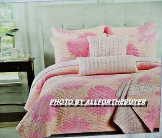 The Cottage Collection Pink Full Queen Comforter Quilt 2 Shams Bed Set