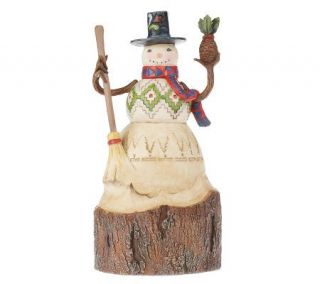 Jim Shore Heartwood Creek Lodge Snowman with Pine Cone Figurine
