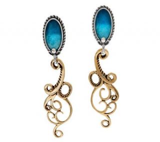 Carolyn Pollack Brilliance Sterling/Brass Doublet Earrings   J278452