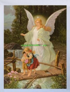 beautiful painting female angel with two boys