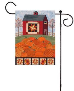 Autumn Harvest Country Folk Pumpkin Barn Quilt SM Flag