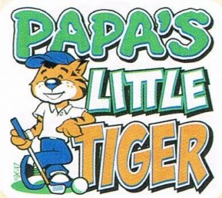 Papas Little Tiger Cool Sport Golf Funny Kids T Shirt