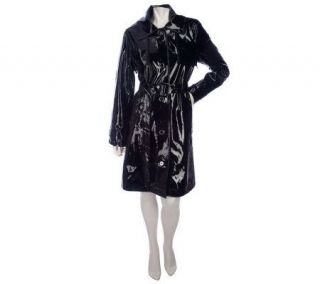 by Marc Bouwer Faux Patent Leather Trench Coat —