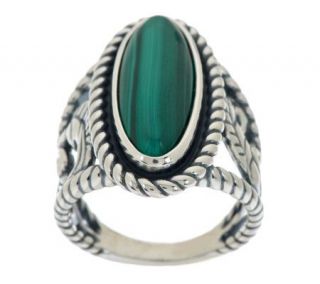 American West Bold Oval Malachite Sterling Ring —