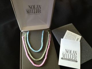 Nolan Miller Set of Three Couture Color Bugle Bead Necklaces