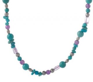Carolyn Pollack Sterling 16 Turquoise Adjustable Necklace —