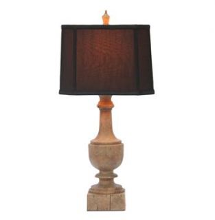 Pair Balustrade French Country Weathered Brown Table Lamp