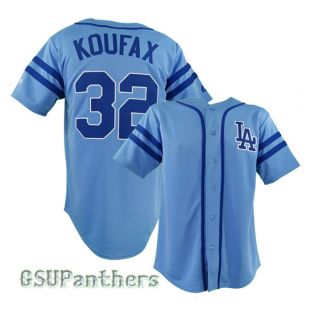 Sandy Koufax Los Angeles Dodgers Cooperstown Heater Blue Jersey Mens