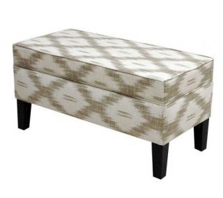 Santa Fe Upholstered Storage Bench with Espresso Finish Legs