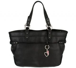 Diva by Dana Buchman Large Leather Tote with Stud Detail —