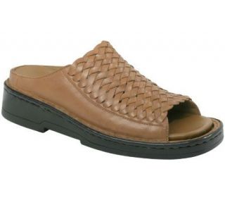 Drew Womens Emily Leather Woven Sandal with Removable Insole