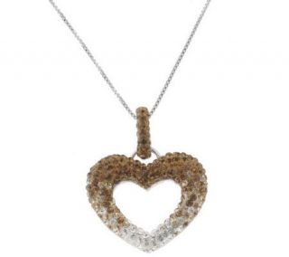 Chelsea Taylor Sterling Graduated Crystal Heart Pendant w/Chain