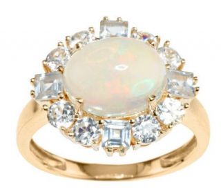 Smithsonian Ethiopian Opal & 1.55 ct tw White Zircon Ring, 14K