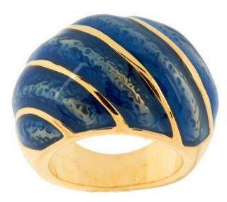 Kenneth Jay Lanes Goldtone and Enamel Dome Ring —