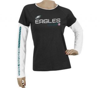 NFL Eagles Womens Sideline Tacon Too Long Sleeve T Shirt —