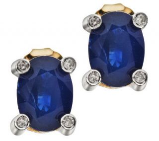 65 ct tw Kanchanaburi Sapphire & Diamond Accent Earrings, 14K 