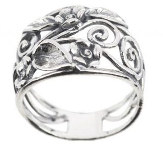 Or Paz Sterling Floral Openwork Ring —