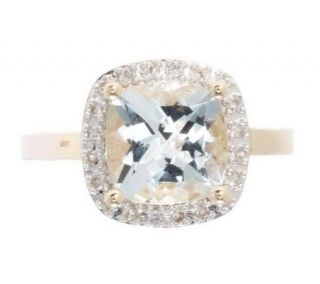 60 ct Aquamarine & 1/10 cttw Diamond Ring, 14K Gold —