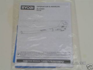 Ryobi 18V Cordless Handheld Blower Owners Manual