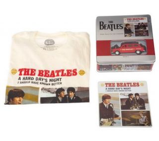 The Beatles Die Cast Taxi, 7 Wall Plaque & XL T Shirt —