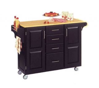 Home Styles Solid Wood Create a Cart   Black w/od Top   H129062