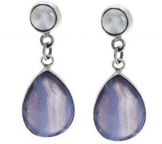 Dominique Dinouart Sterling Gemsto & Cultured Pearl Earrings
