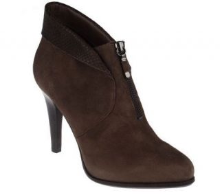 Makowsky Leather or Suede Booties with Front Zip —