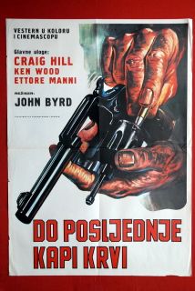  of Blood Italian Western 1968 Craig Hill RARE EXYU Movie Poster