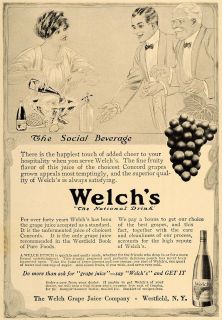 1913 Ad Welchs Concord Grape Juice Bottle Westfield NY   ORIGINAL
