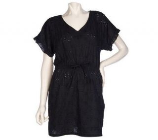 RUYI Cotton Eyelet Cover Up with Drawstring   A215474
