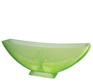 Fenton Art Glass Unadorned Key Lime Birds Centerpiece Vase —