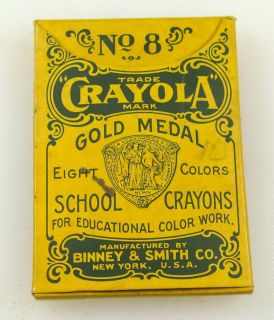 Antique No 8 Binney Smith Crayola Crayons Box