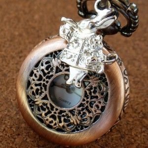 Alice in Wonderland Pocket Watch Necklace Pendant Charm Locket