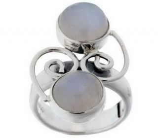 Dominique Dinouart Sterling Gemstone Scroll Ring —