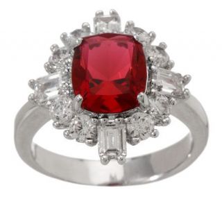 Smithsonian Simulated Thai Ruby & Diamond Ring —