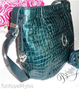 Brighton Jane Convertible Cher Collection Teal Handbag Cosmetic Case $