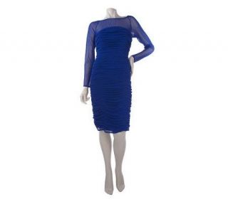 Mark of Style by Mark Zunino Long Sleeve Dress with Ruching Detail