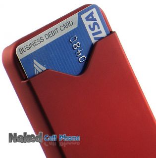 RED CREDIT CARD ID WALLET HARD CASE COVER FOR iPHONE 4S 4   SPRINT