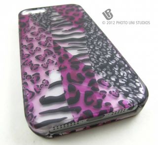 Pink Safari Design Hard Snap on Case Cover for Apple iPhone 5 Phone