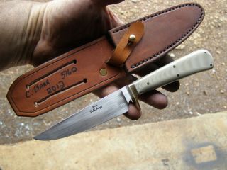 Craig Barr Hand Forged 5160 Knife and Leather Sheath