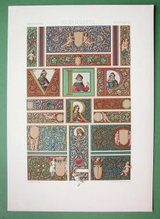 Italy Manuscript Ornaments Color Antique Print A Racinet