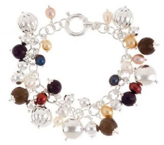 Arte dArgento Sterling Multi gemstone Charm Bracelet —