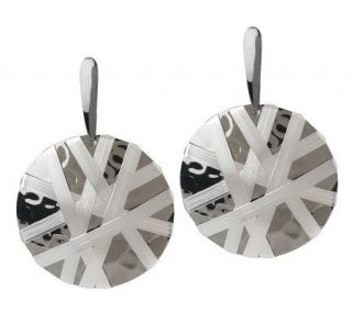 Arte dArgento Sterling Wrapped Two tone Disc Earrings —