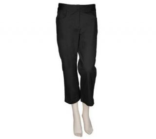 Susan Graver Stretch Sateen Capri Pants with Front Pockets —