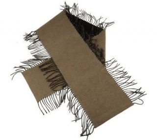 Precious Fibers Woven Cashmere Scarf with Fringe —