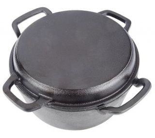 Technique Preseasoned Cast Iron 3 qt. Chili Pot with Cornbread Lid