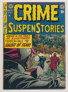 CRIME SUSPENSTORIES 12 VG Horror Suspense Manhunt Golden Age EC Comics