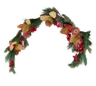 48 inch Magnolia and Iced Fruit Garland by Valerie —