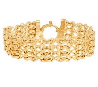 VicenzaGold 8 Textured & Polished Woven Bracelet, 14K 14.3g