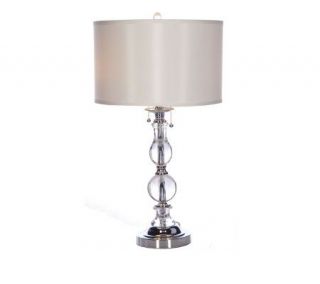 HomeReflections 26 1/2 Crystal Table Lamp with Fabric   H190885